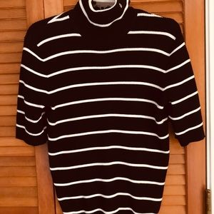 Lauren Ralph Lauren BLK/WHT S/Sleeve Turtleneck